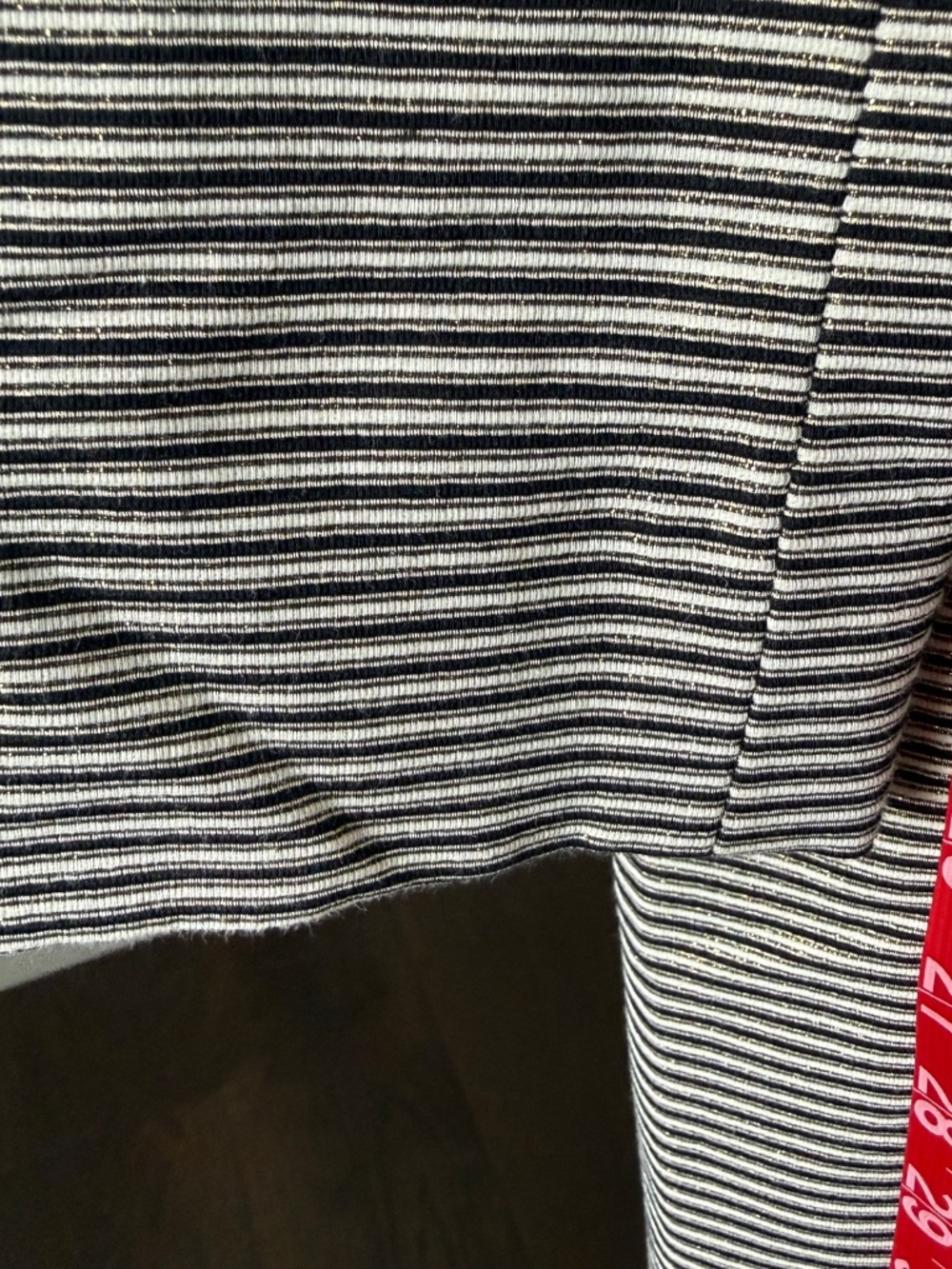 FLASH SALE TODAY Banana Republic XL Black Ivory Striped Swing Coat - Picture 6 of 11